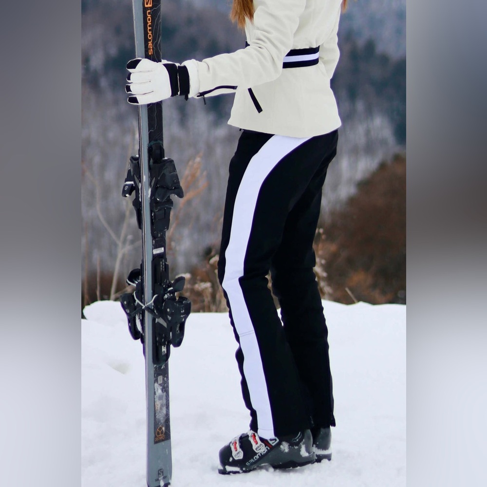 Gsou Snow Women's Black Reinforced Knee Scuff Guard Ski Pants Size XS